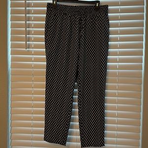 Black and White Pants with Adjustable Drawstring